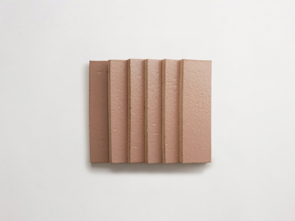 Guild thin glazed brick paraffin pink 8 x 2.5 x 0.5.