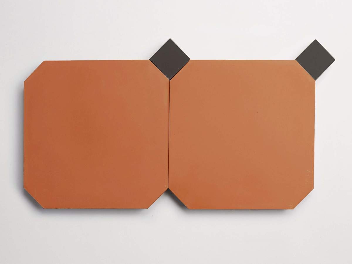 Cement pavimenti flowerpot octagon + charcoal bouchon.