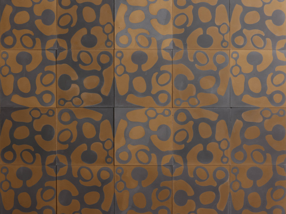Ruan Hoffmann cement tile Paris Fizz pattern Green.