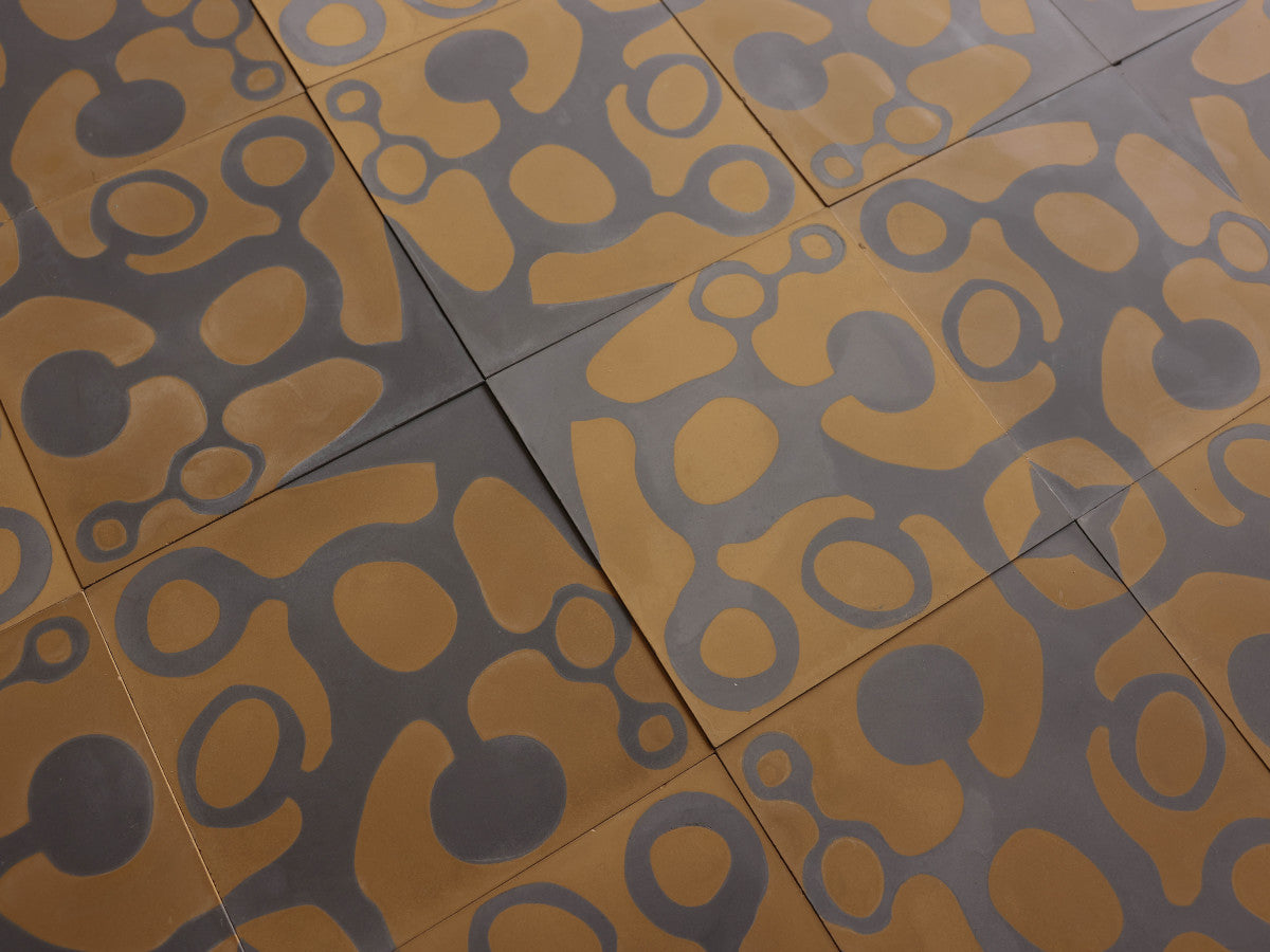 Ruan Hoffmann cement tile Paris Fizz pattern Green.