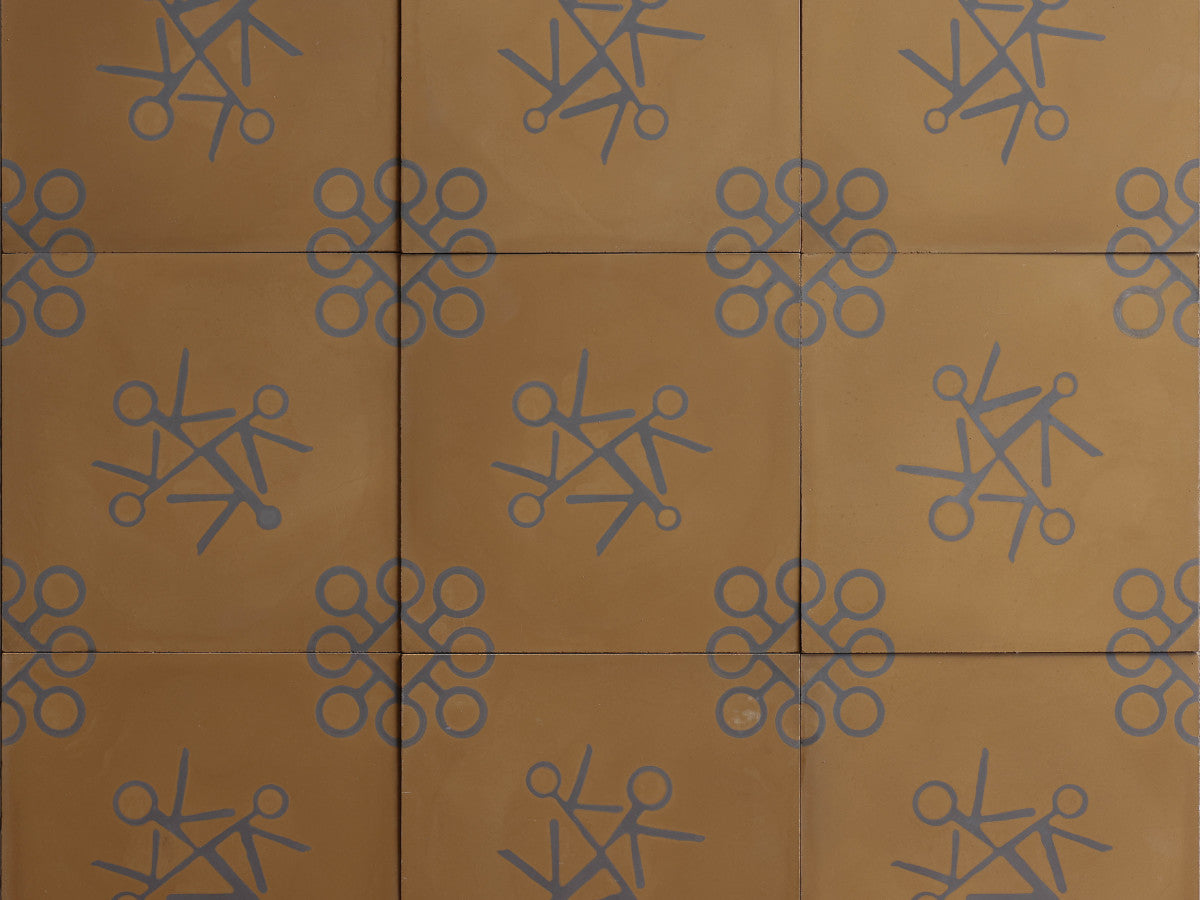 Ruan Hoffmann cement tile Amsterdam Express pattern Green.