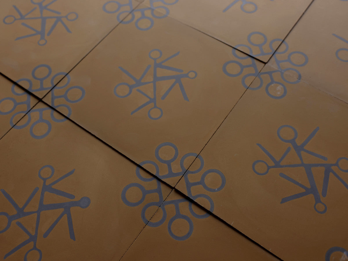 Ruan Hoffmann cement tile Amsterdam Express pattern Green.