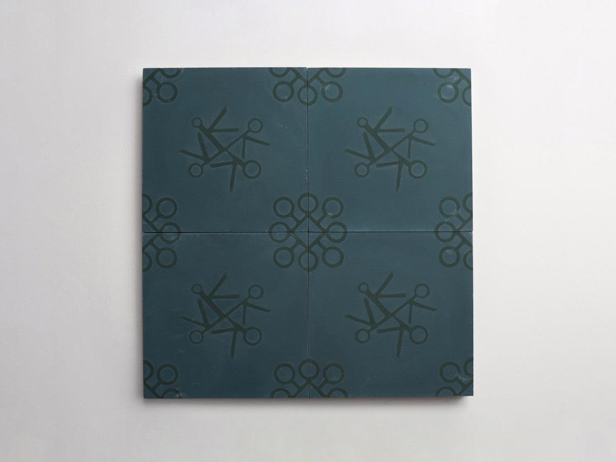 Ruan Hoffmann cement tile Amsterdam Express pattern Blue.