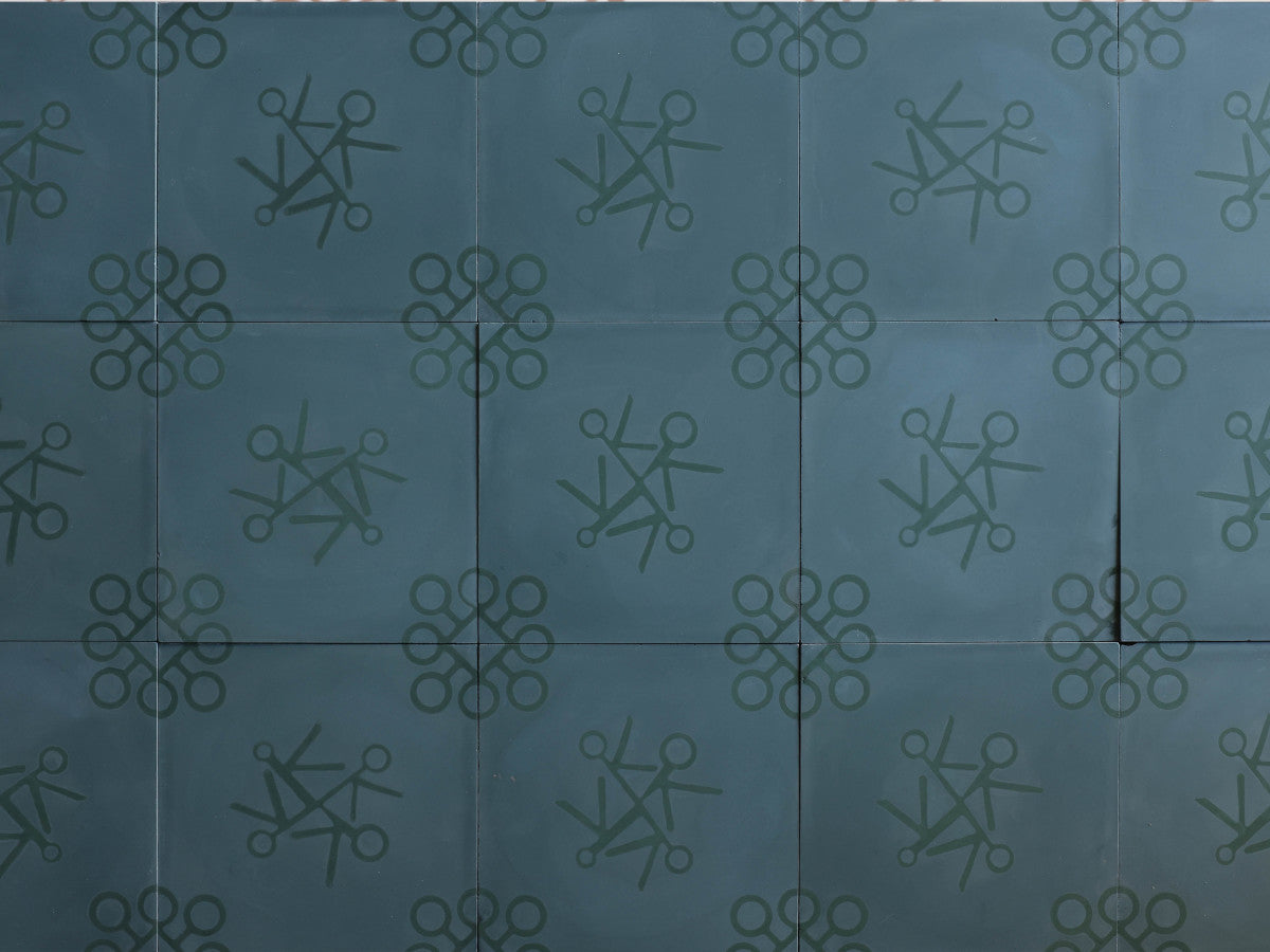 Ruan Hoffmann cement tile Amsterdam Express pattern Blue.