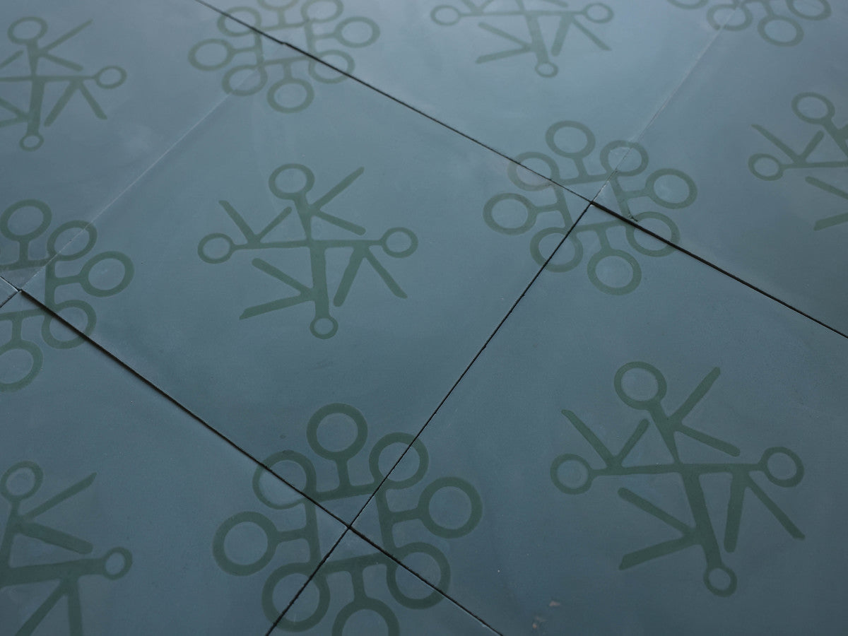 Ruan Hoffmann cement tile Amsterdam Express pattern Blue.