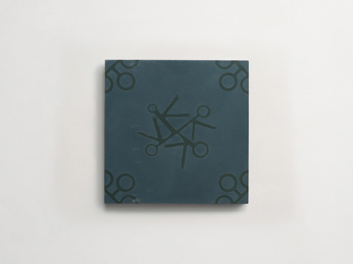 Ruan Hoffmann cement tile Amsterdam Express pattern Blue.
