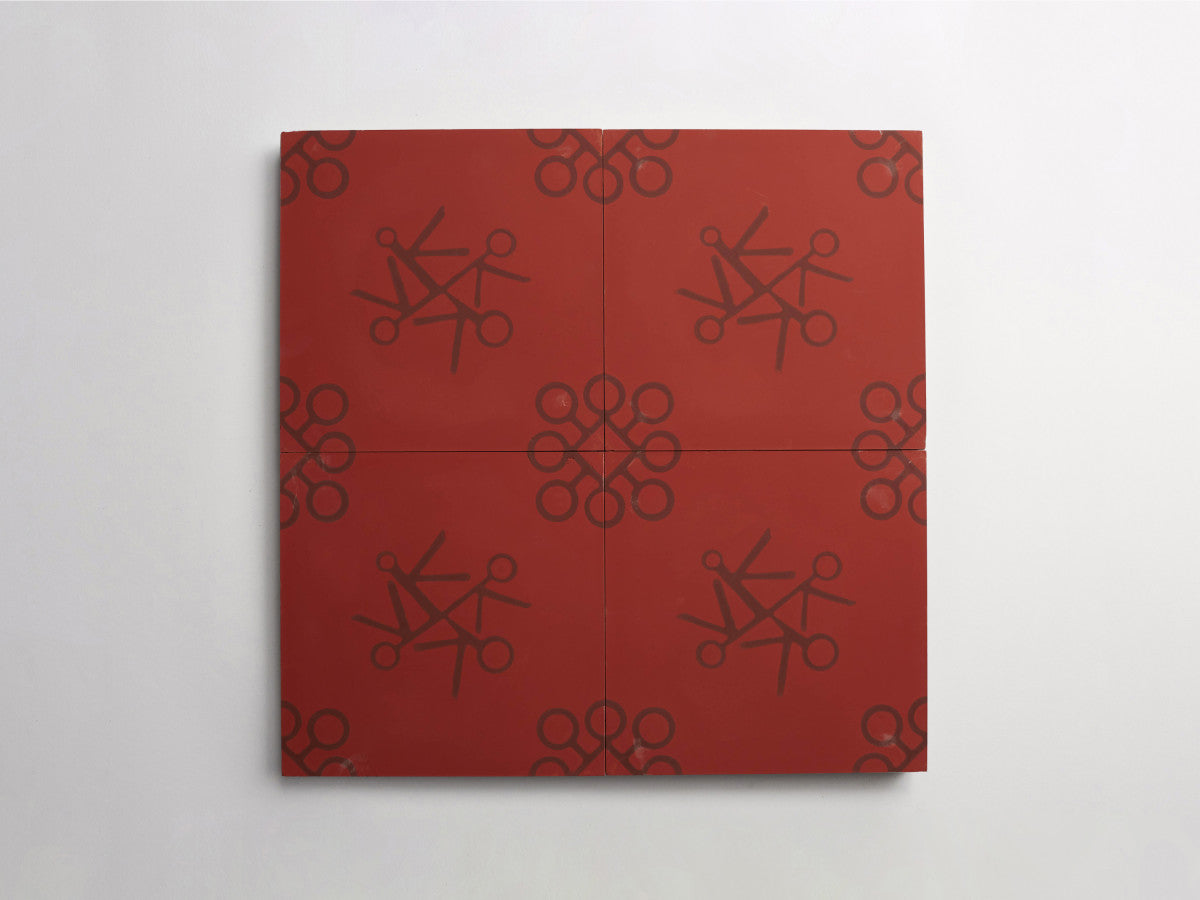 Ruan Hoffmann cement tile Amsterdam Express pattern Red.