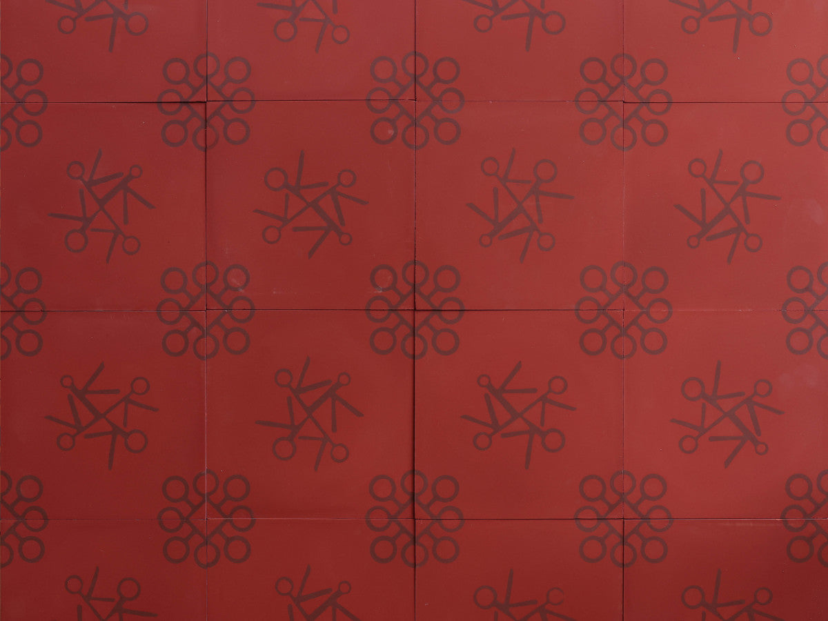 Ruan Hoffmann cement tile Amsterdam Express pattern Red.