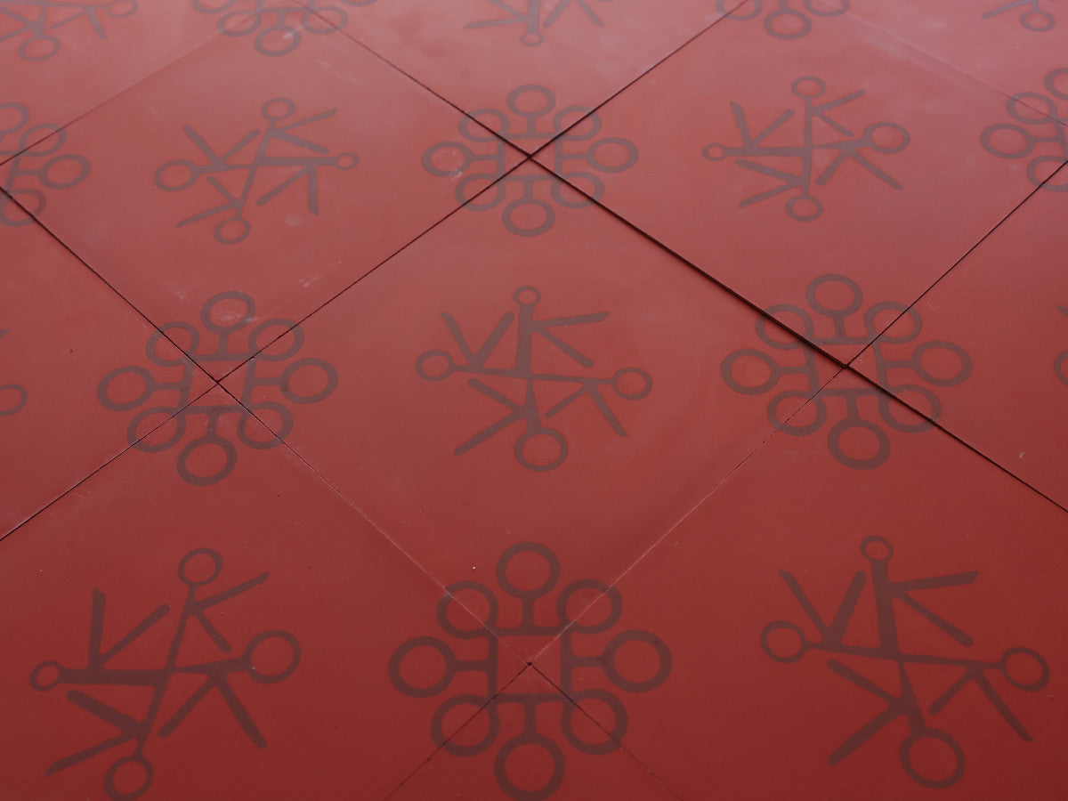 Ruan Hoffmann cement tile Amsterdam Express pattern Red.
