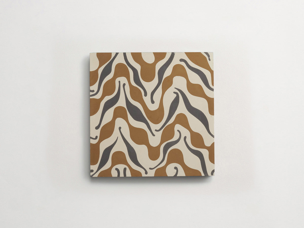 Ruan Hoffmann cement tile Istanbul Wave pattern White, Green.