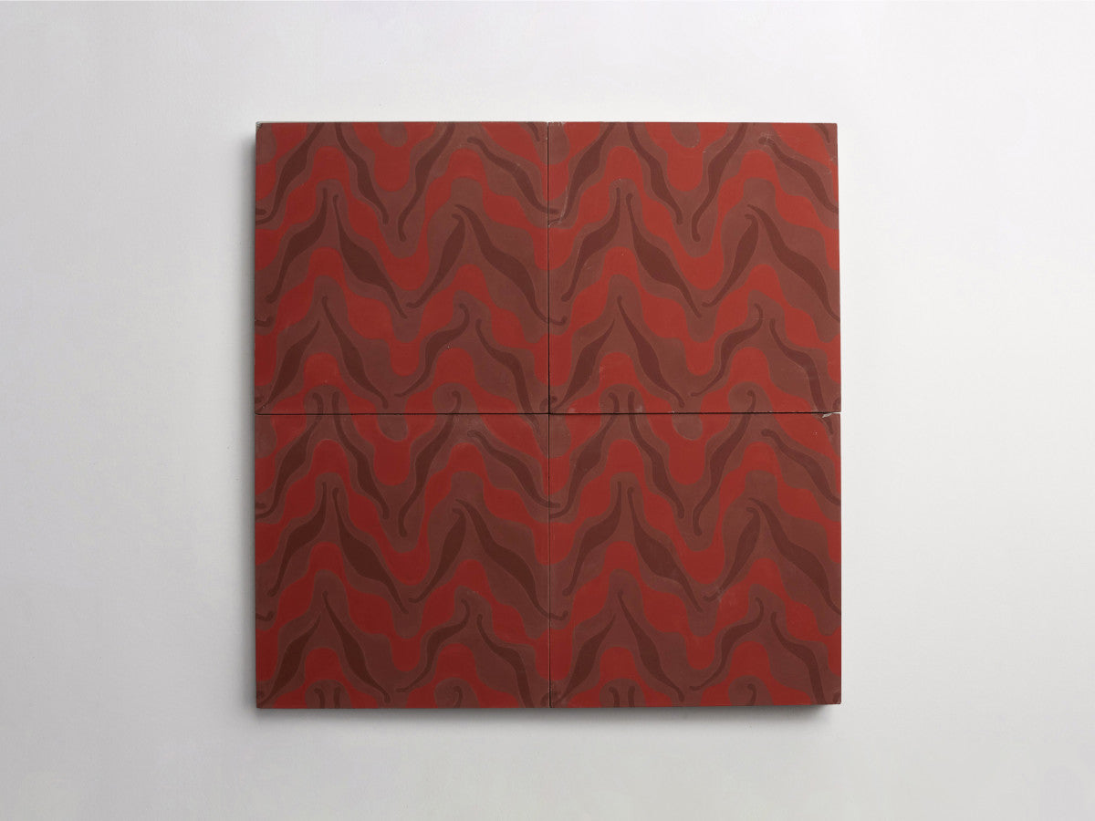 Ruan Hoffmann cement tile Istanbul Wave pattern Red.