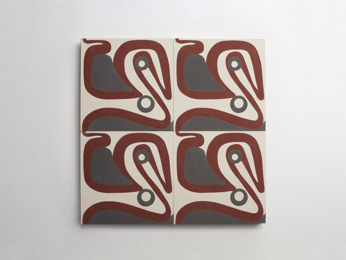 Ruan Hoffmann cement tile Tokyoyo pattern White, Grey.
