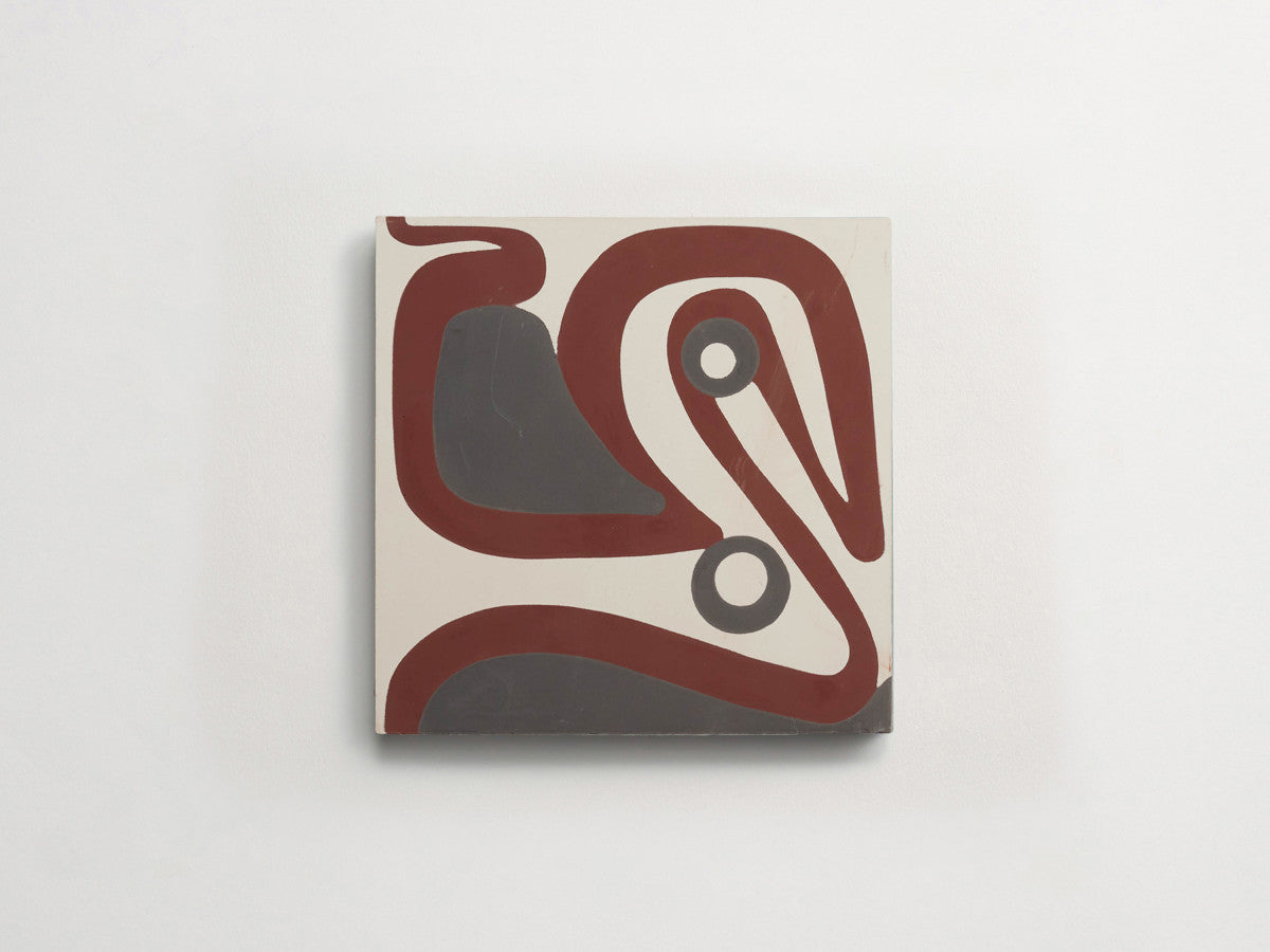 Ruan Hoffmann cement tile Tokyoyo pattern White, Grey.