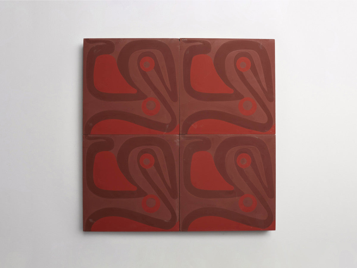 Ruan Hoffmann cement tile Tokyoyo pattern Red.