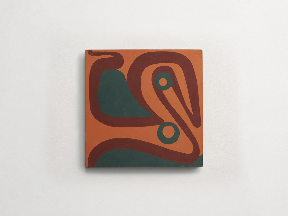 Ruan Hoffmann cement tile Tokyoyo pattern Orange.