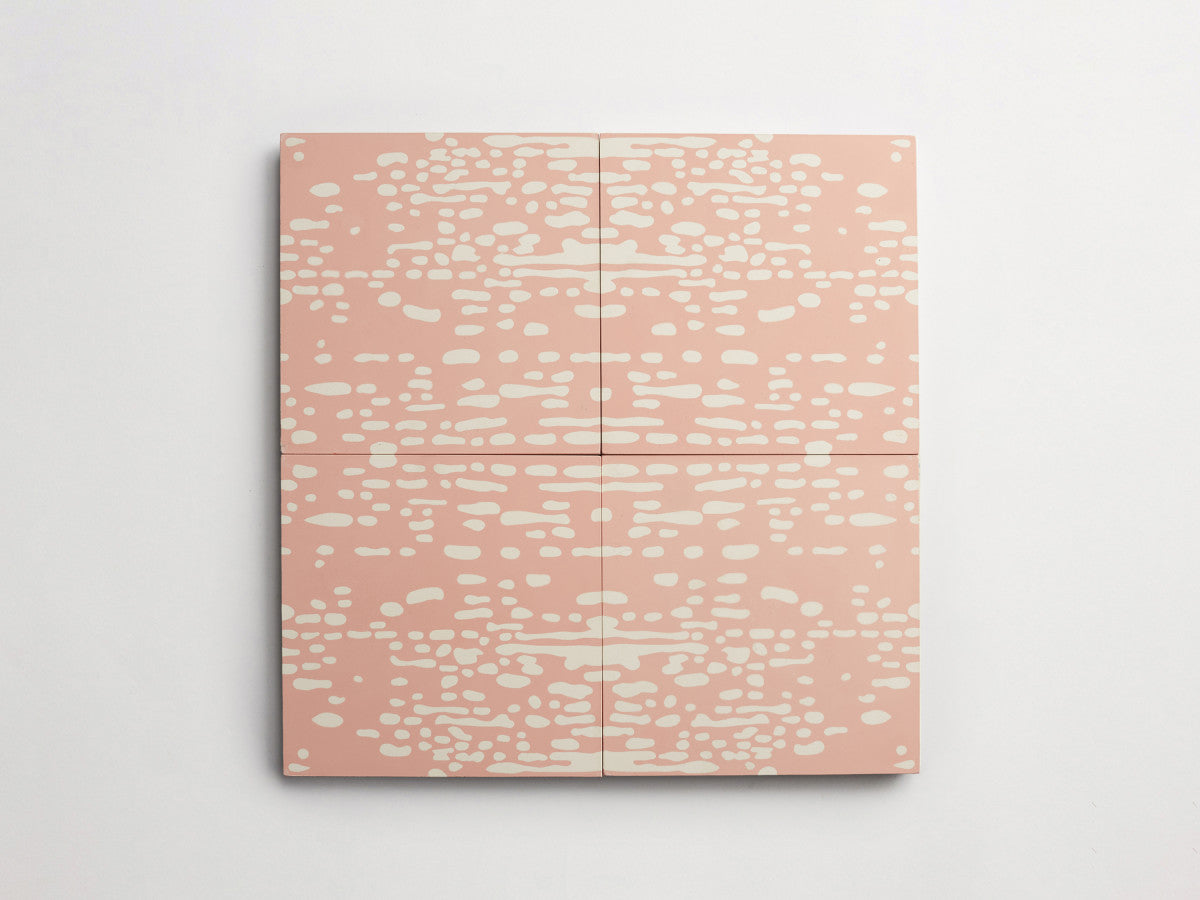 Eskayel patterned cement tile 8 in square pink & white.