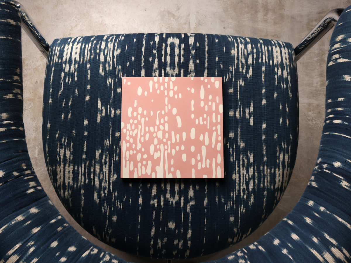 Eskayel patterned cement tile 8 in square pink & white.