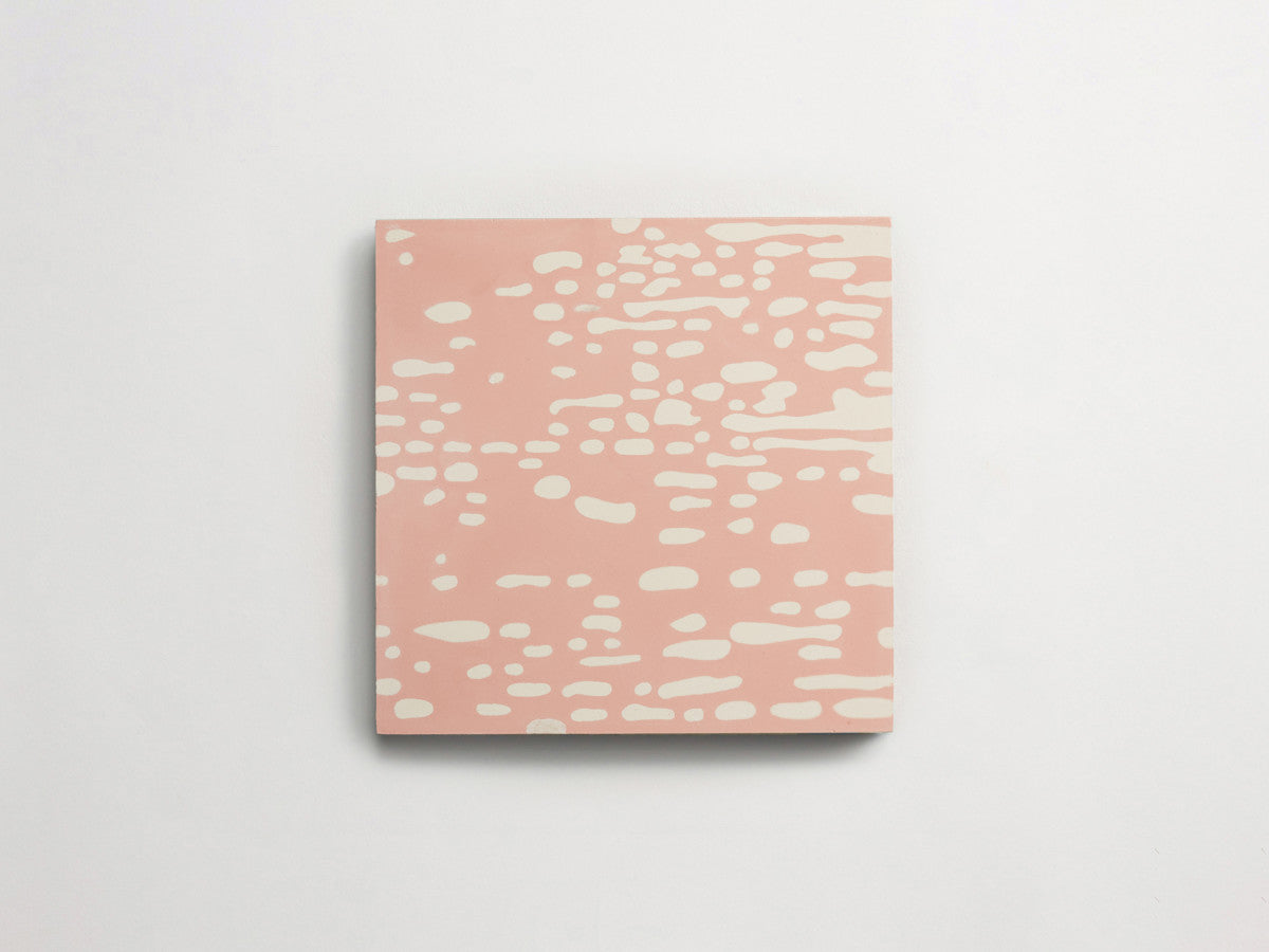 Eskayel patterned cement tile 8 in square pink & white.