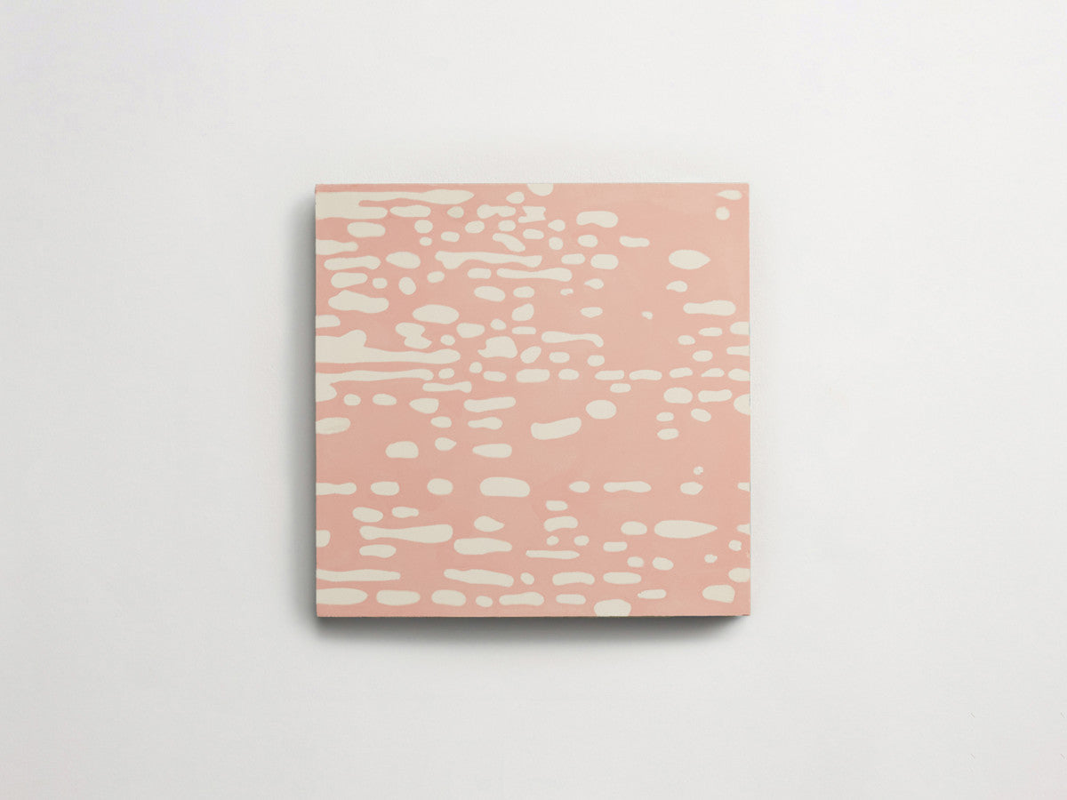 Eskayel patterned cement tile 8 in square pink & white.