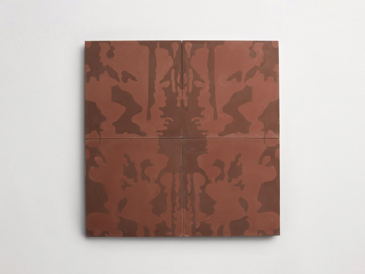 Eskayel patterned cement tile 8 in square brown.