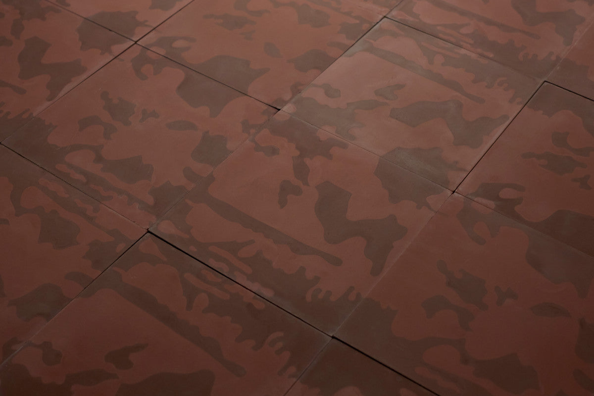 Eskayel patterned cement tile 8 in square brown.