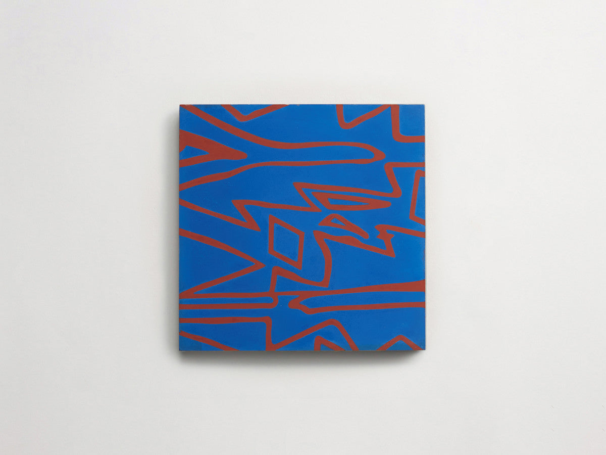 Eskayel patterned cement tile 8 in square blue & red.