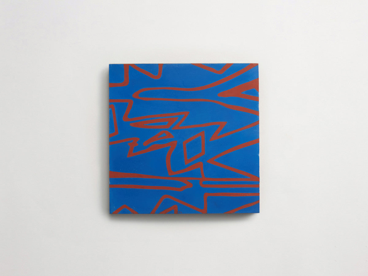 Eskayel patterned cement tile 8 in square blue & red.