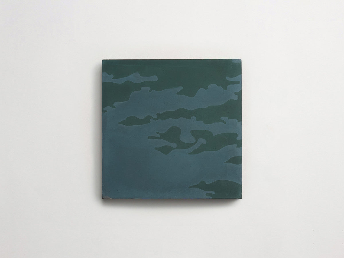 Eskayel patterned cement tile 8 in square green & blue.