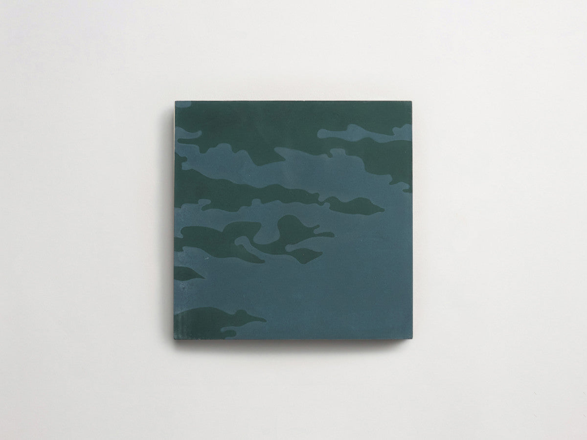 Eskayel patterned cement tile 8 in square green & blue.