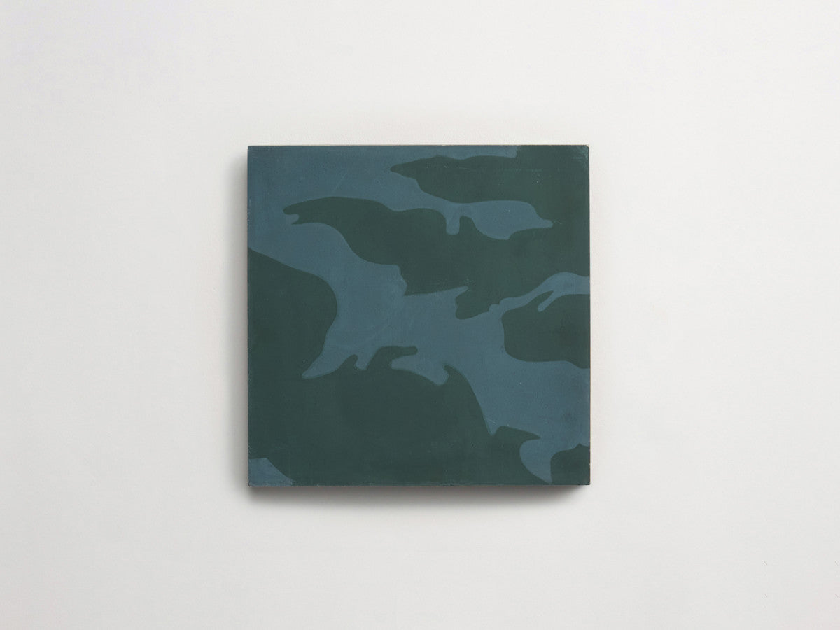 Eskayel patterned cement tile 8 in square green & blue.