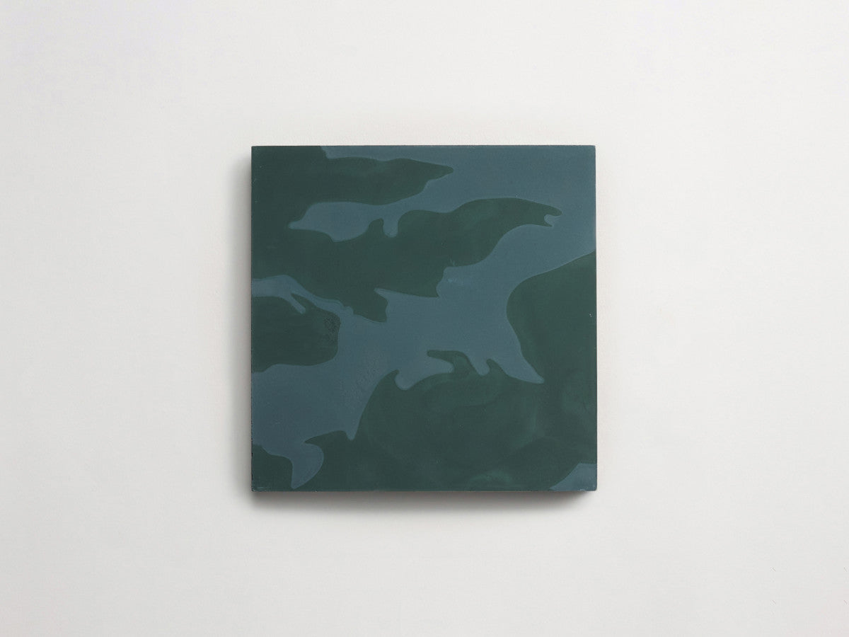 Eskayel patterned cement tile 8 in square green & blue.