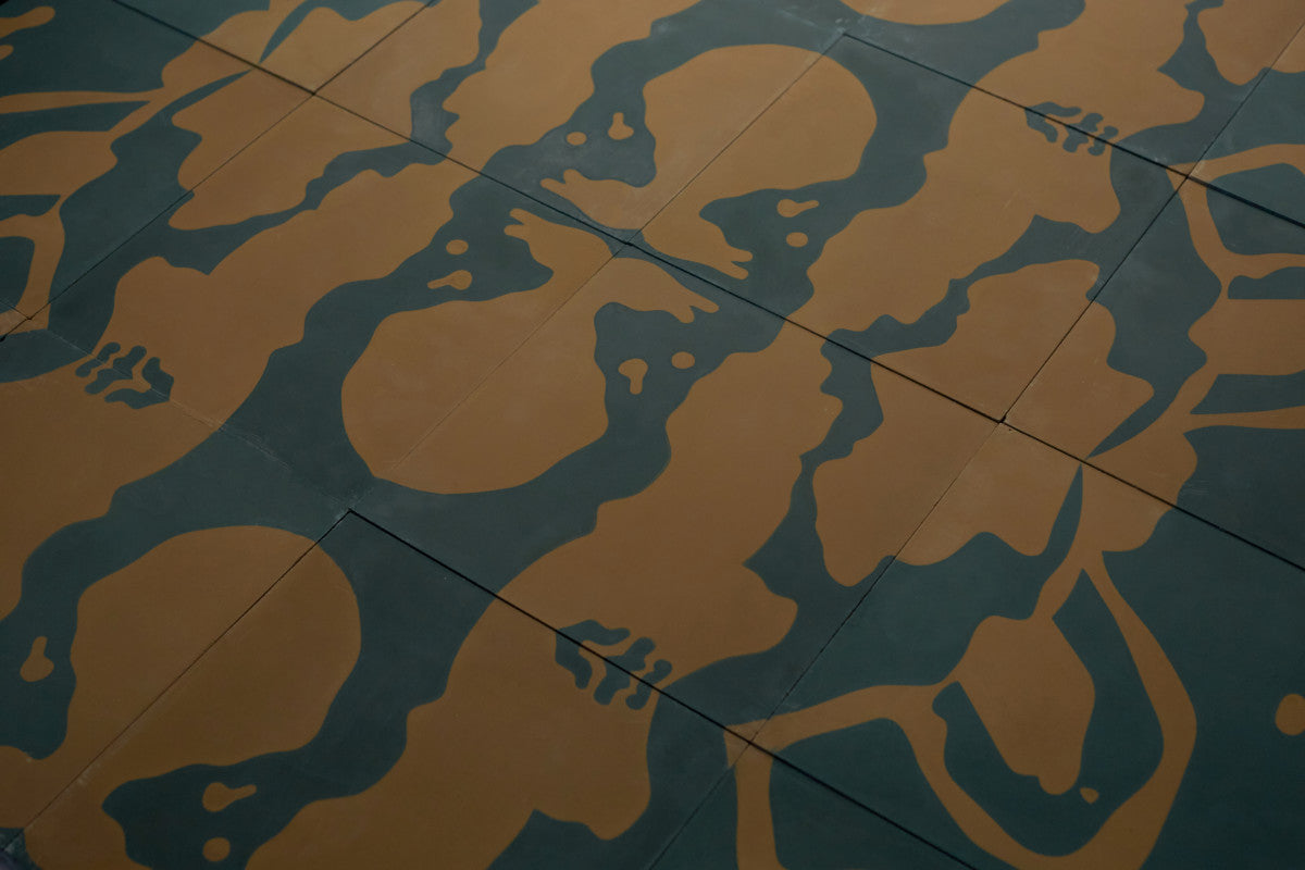 Eskayel patterned cement tile 8 in square green.