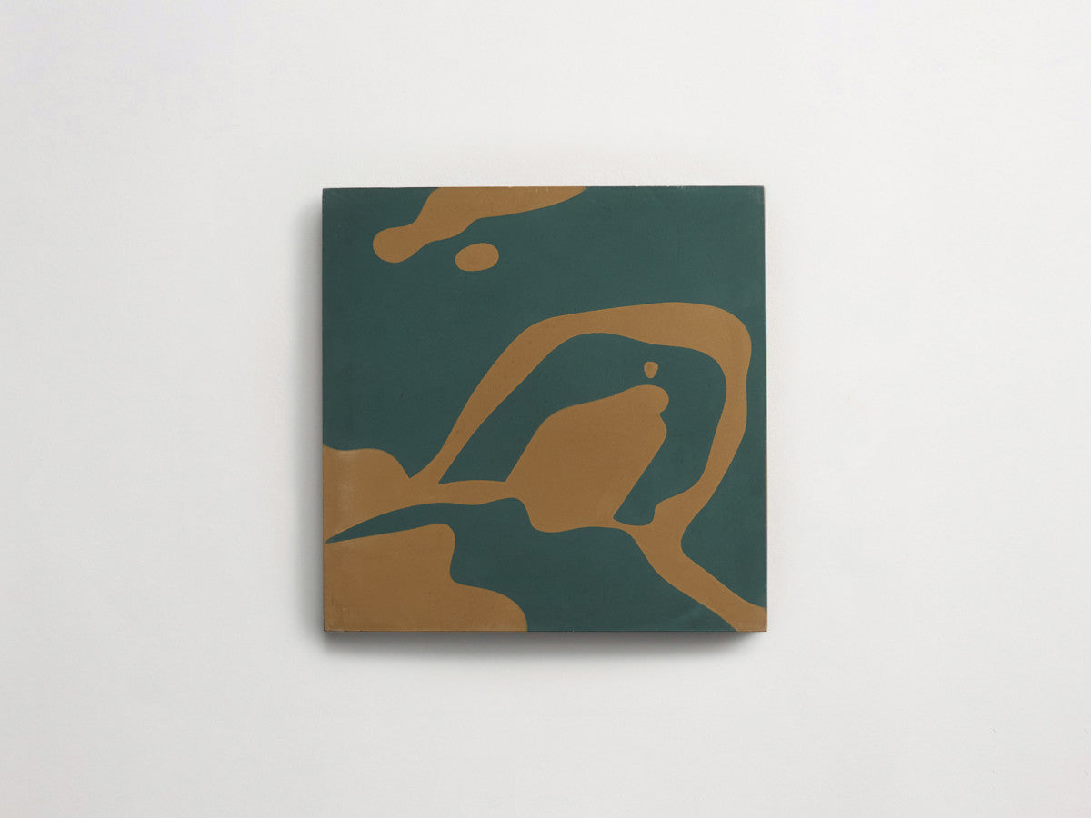 Eskayel patterned cement tile 8 in square green.