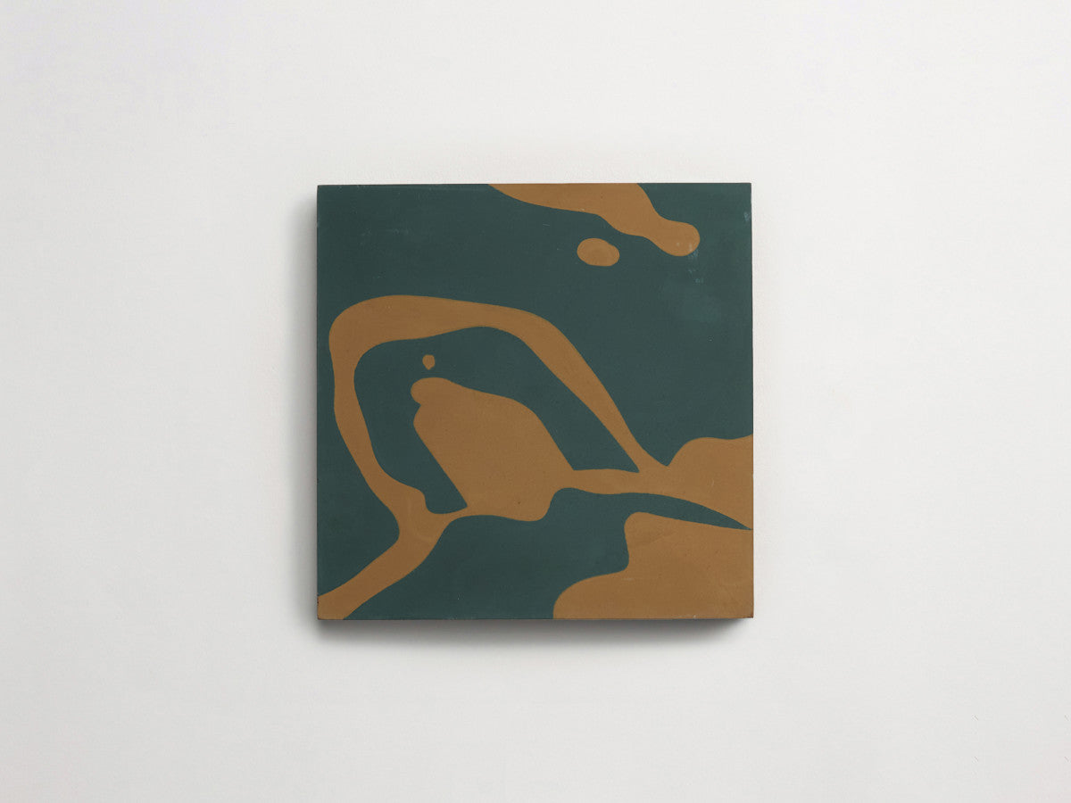 Eskayel patterned cement tile 8 in square green.