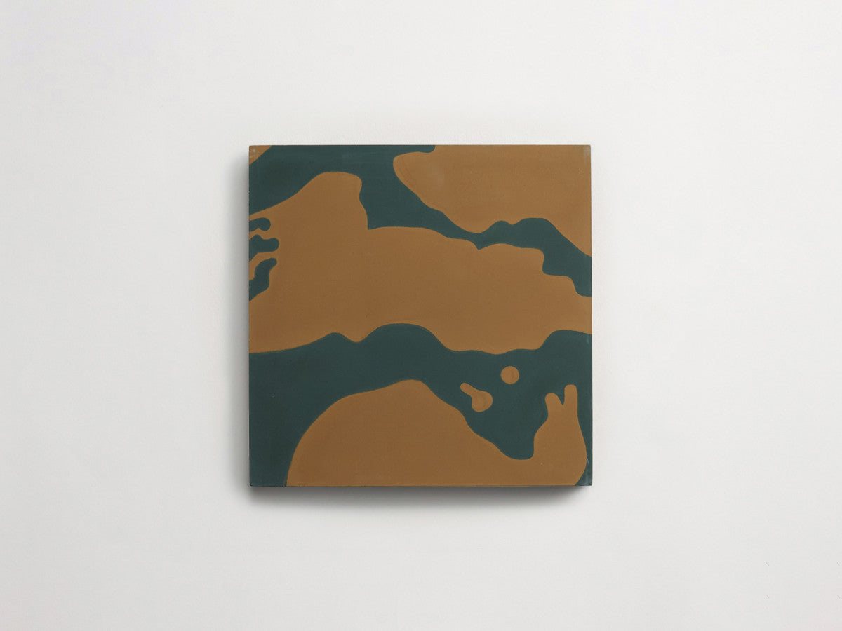 Eskayel patterned cement tile 8 in square green.