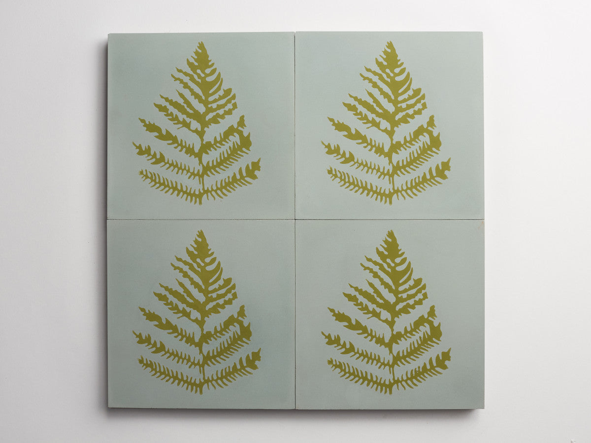 cement: clé + erica tanov | fern | celadon + olive ~ 8"x8"x⅝"