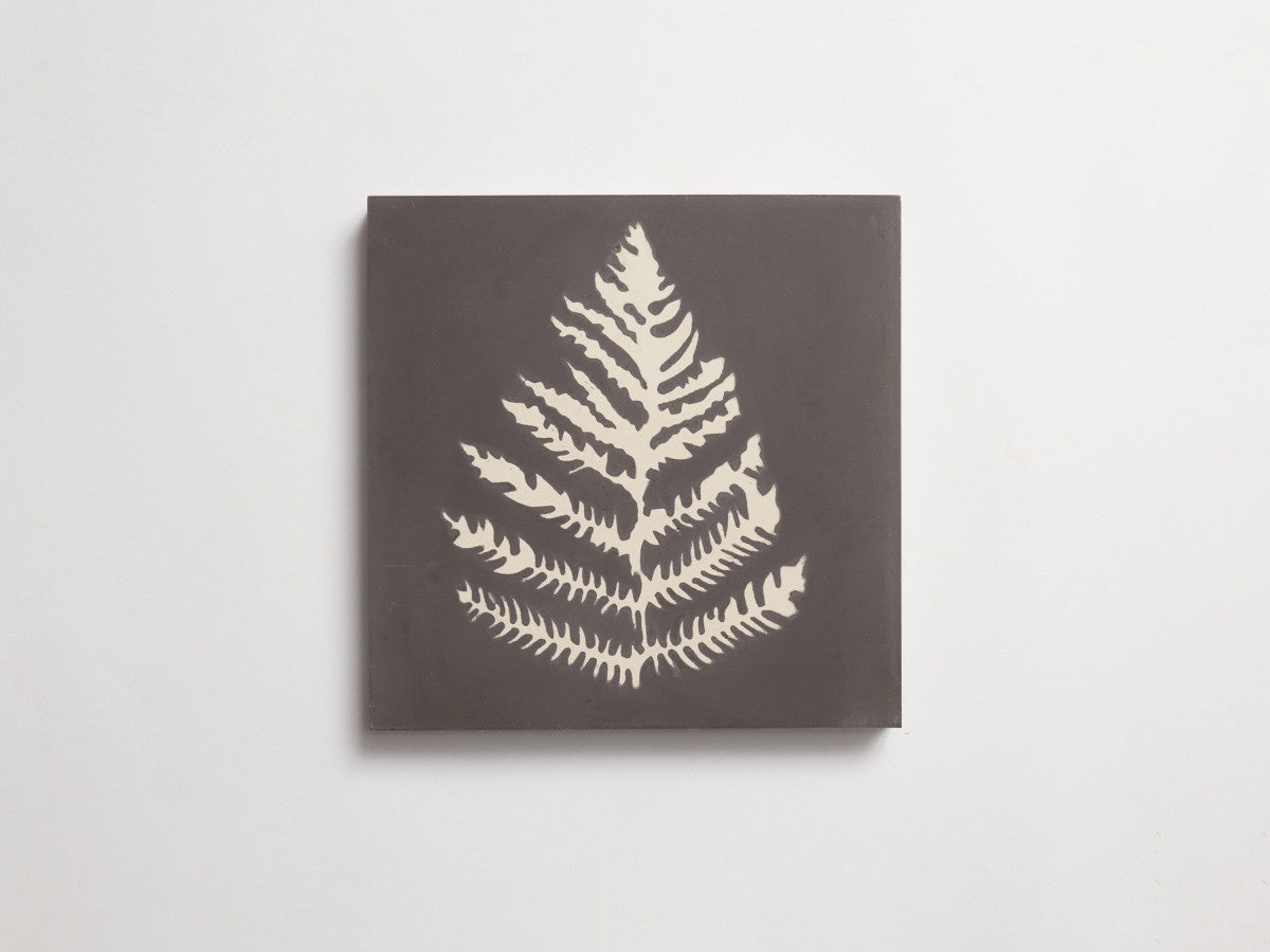 cement: clé + erica tanov | fern | charcoal + paste ~ 8"x8"x⅝"