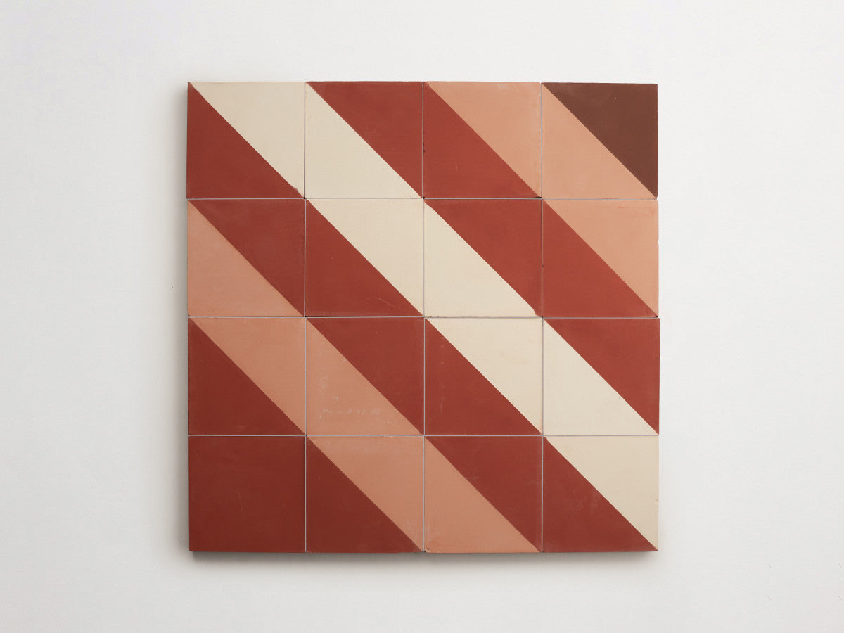 cement: clé + serena dugan studio | fuego mural | chestnut, rouge, flame + paste ~ 4"x4"x⅝"