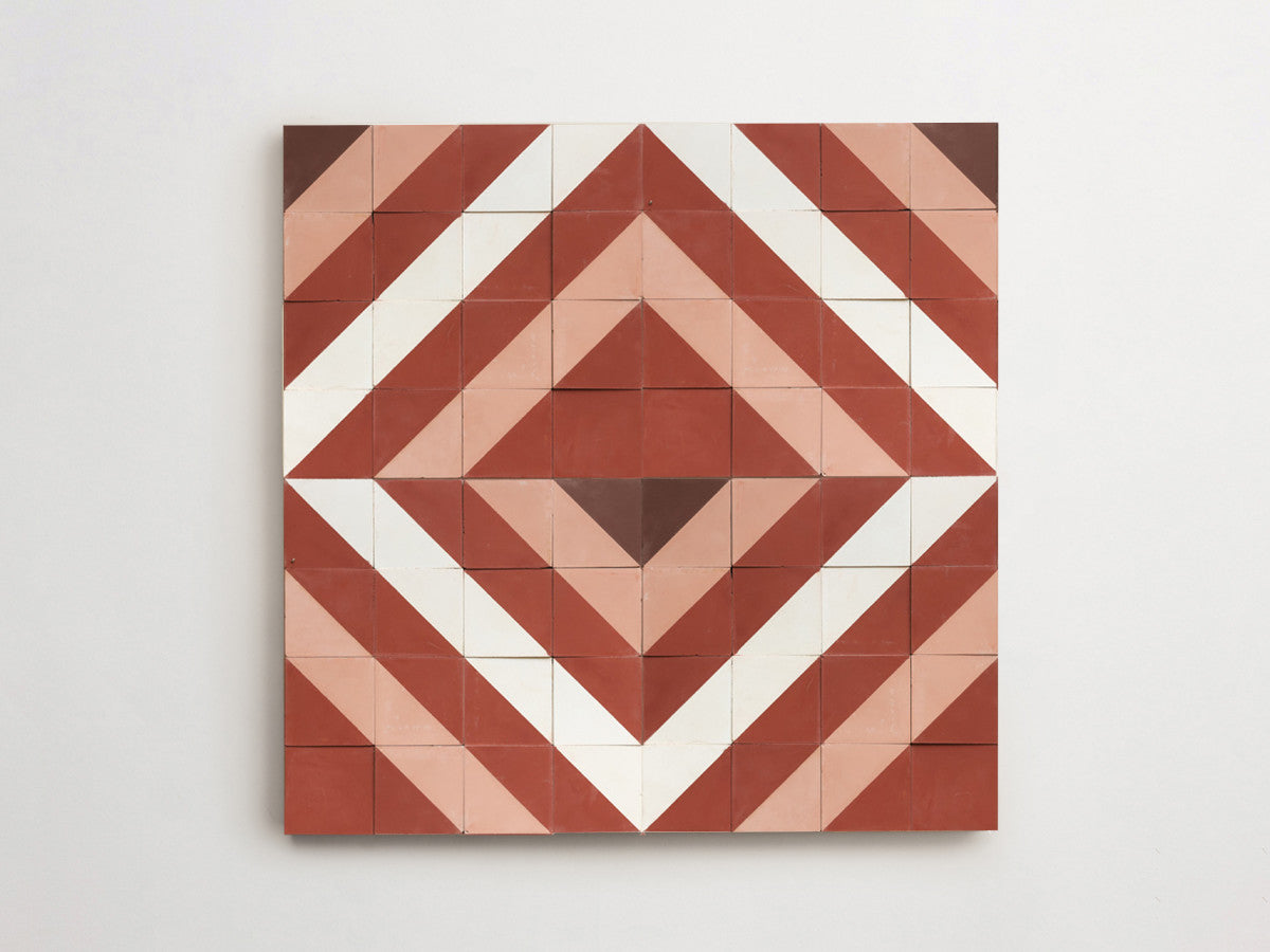 cement: clé + serena dugan studio | fuego mural | chestnut, rouge, flame + paste ~ 4"x4"x⅝"