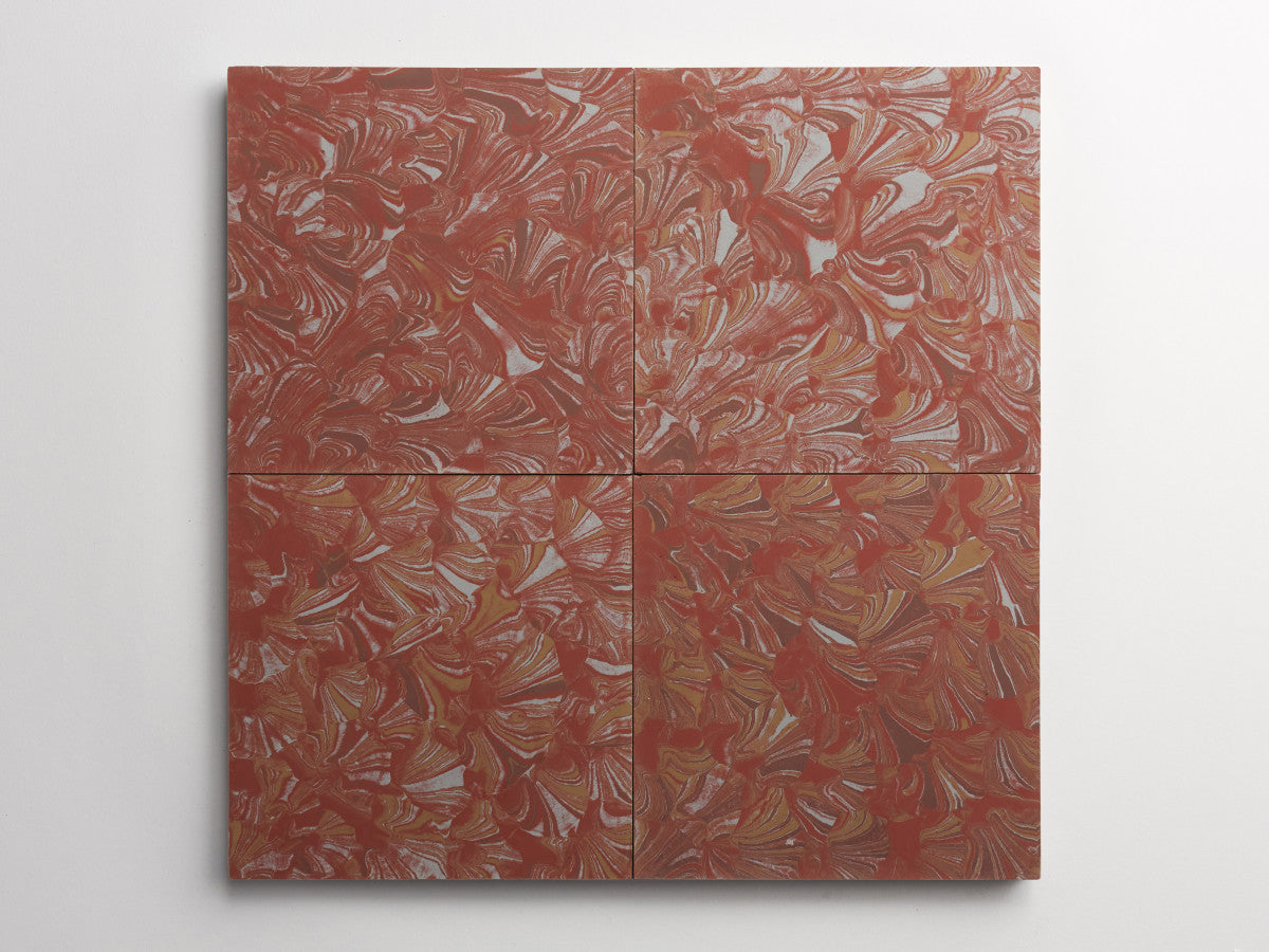 cement: clé + reath design | seraglio | russet, army, vintage jade + chestnut ~ 8"x8"x⅝"