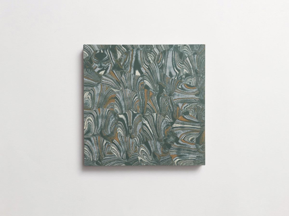cement: clé + reath design | oltrarno | forest, army, roan + vintage jade ~ 8"x8"x⅝"
