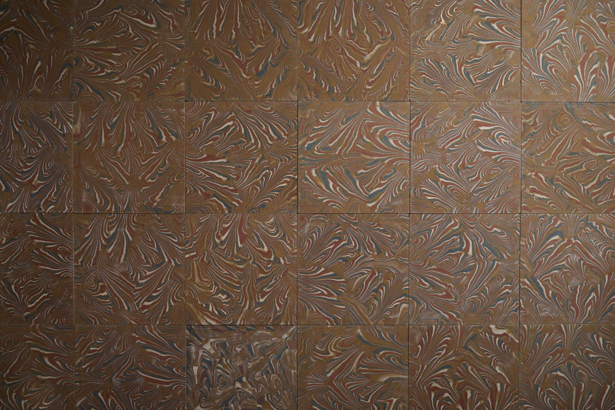cement: clé + reath design | scagliola | army, roan, abyss + chestnut ~ 8"x8"x⅝"