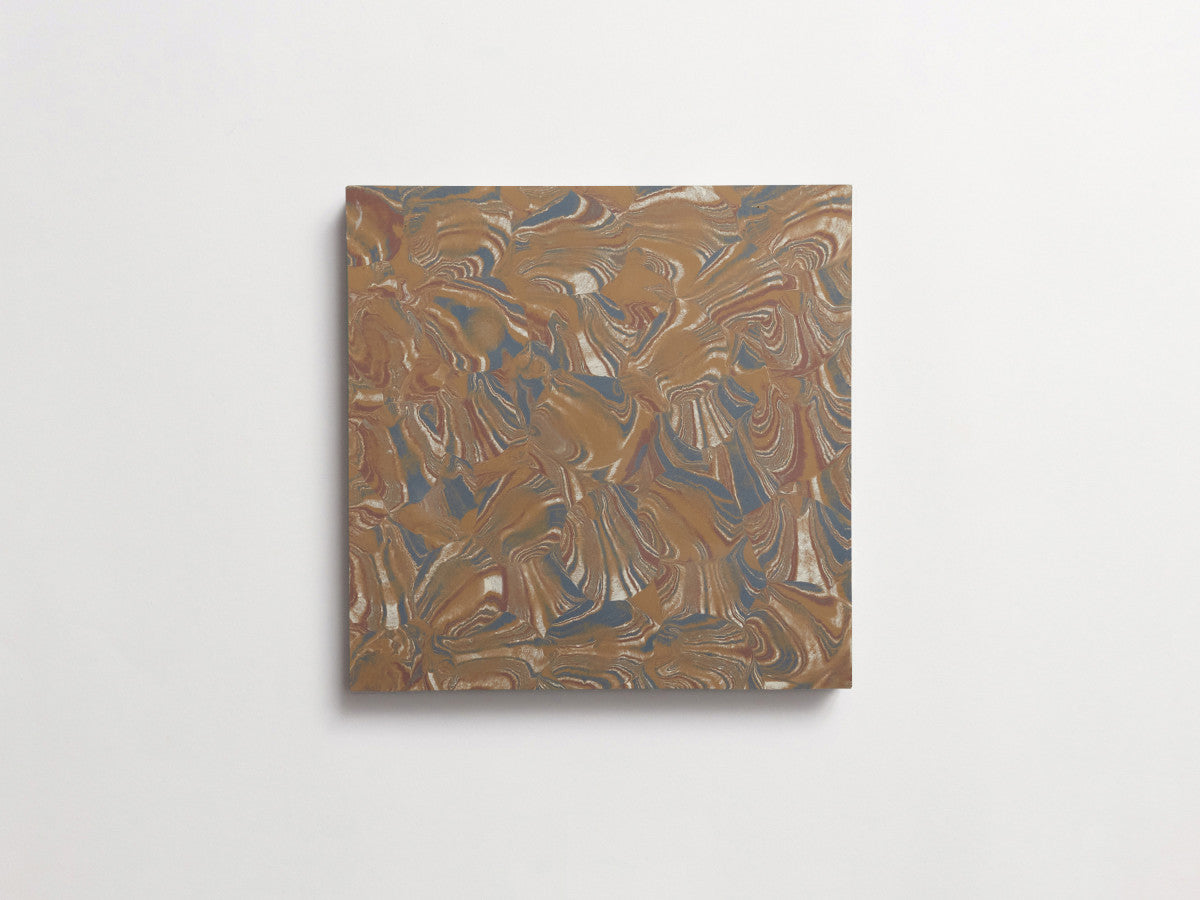 cement: clé + reath design | scagliola | army, roan, abyss + chestnut ~ 8"x8"x⅝"
