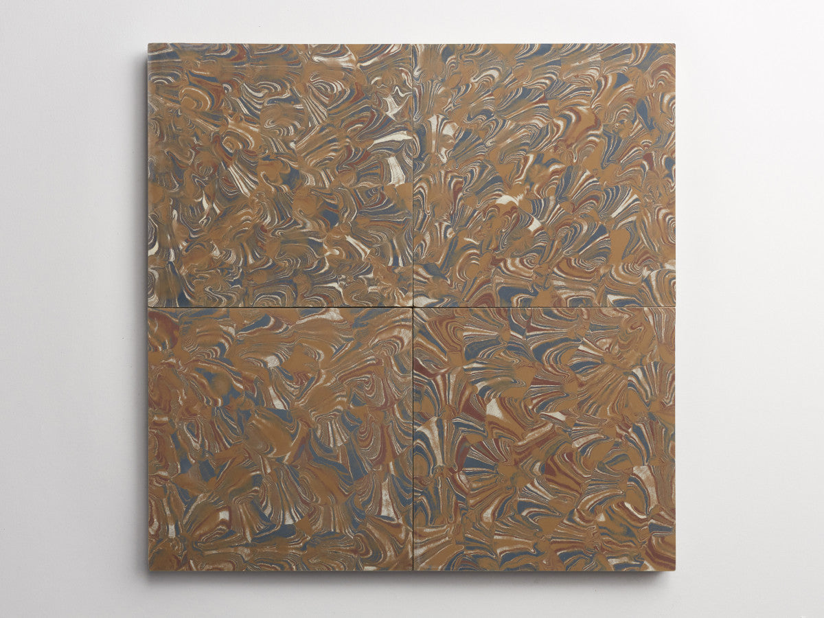 cement: clé + reath design | scagliola | army, roan, abyss + chestnut ~ 8"x8"x⅝"