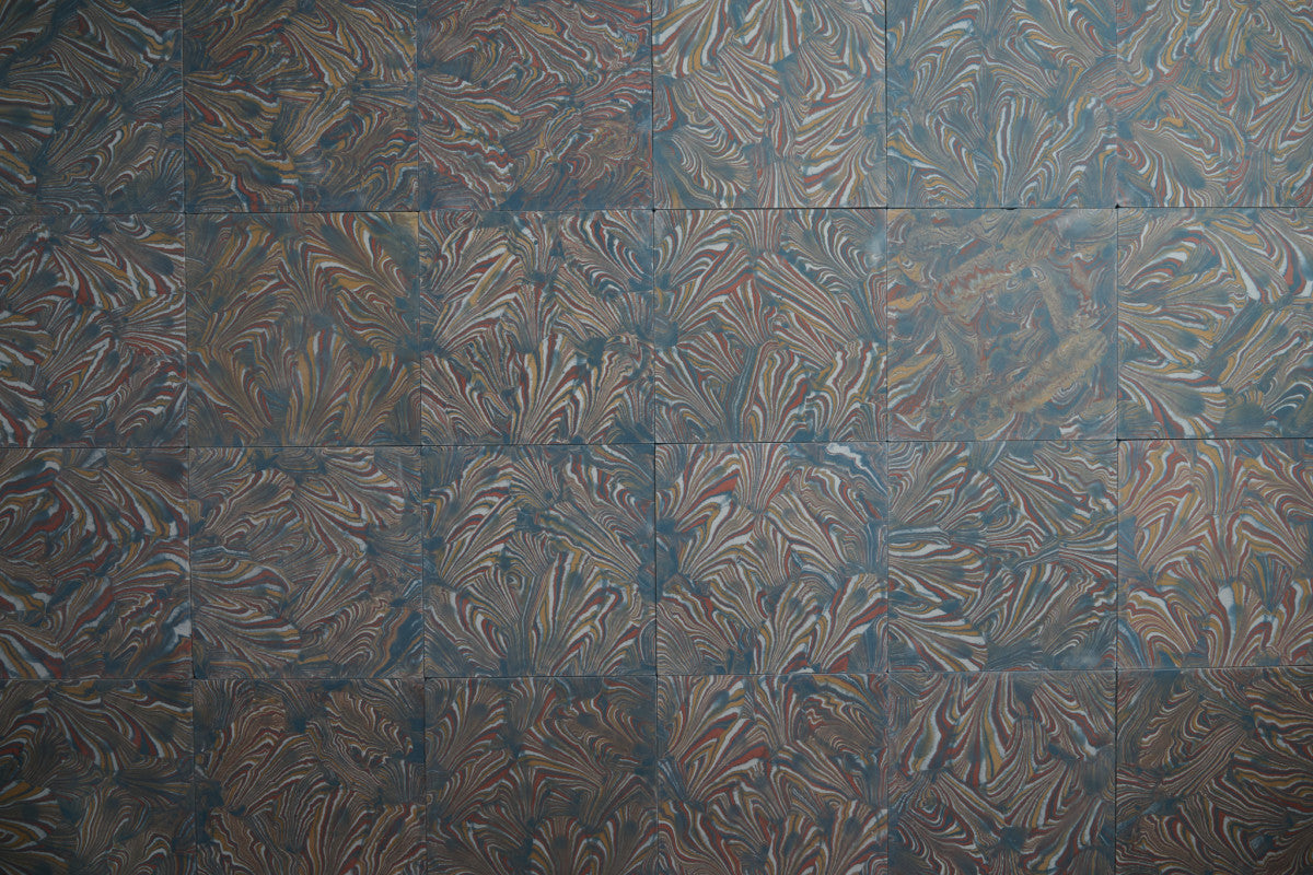 cement: clé + reath design | marciana | abyss, army, vintage jade + chestnut ~ 8"x8"x⅝"