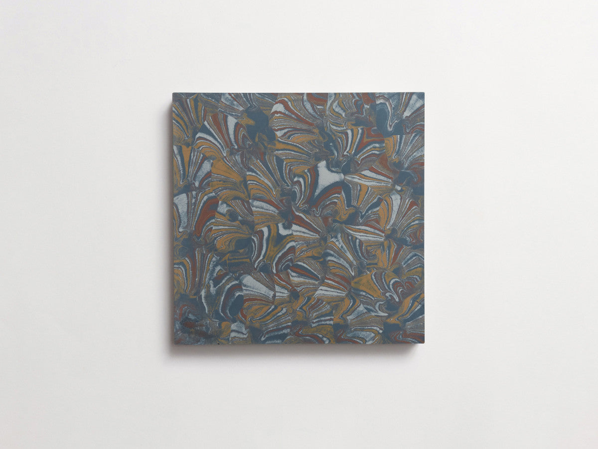 cement: clé + reath design | marciana | abyss, army, vintage jade + chestnut ~ 8"x8"x⅝"