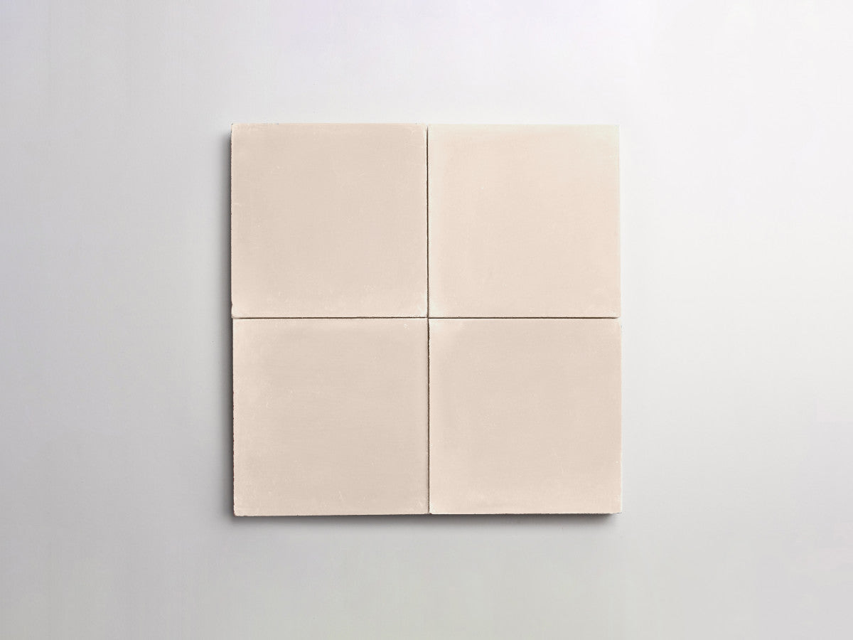 Cement tile solid colors 4x4 Square Shell Pink.