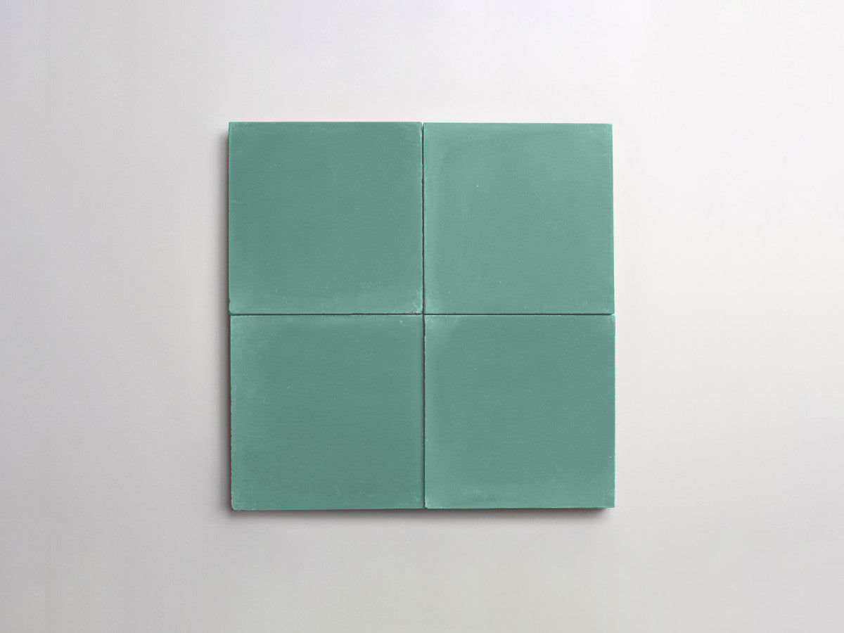 Cement tile solid colors 4x4 Square Loch Green.