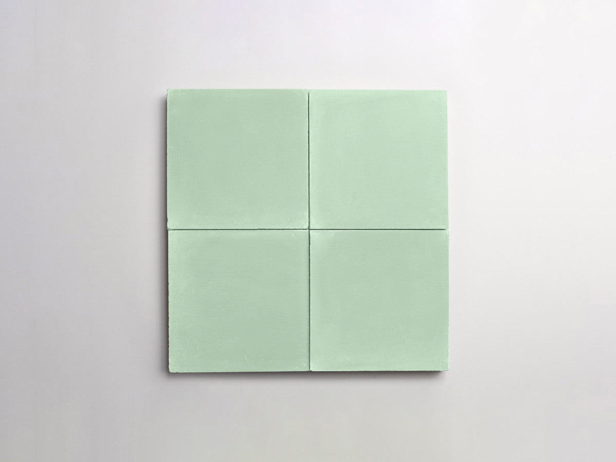 Cement tile solid colors 4x4 Square Ru Green.