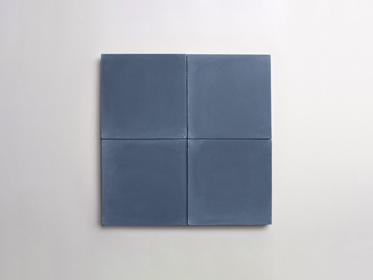 Cement tile solid colors 4x4 Square Abyss Blue.